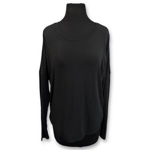 PrAna‎ Black Long Sleeve V Neck Twist Back Athletic Top Women's Medium
